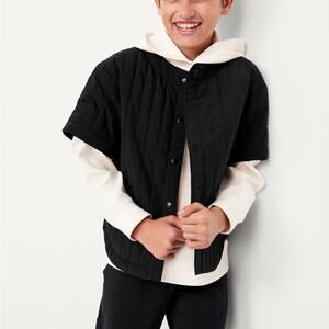 Old Navy Black Oversized Quilted Baseball
Jacket